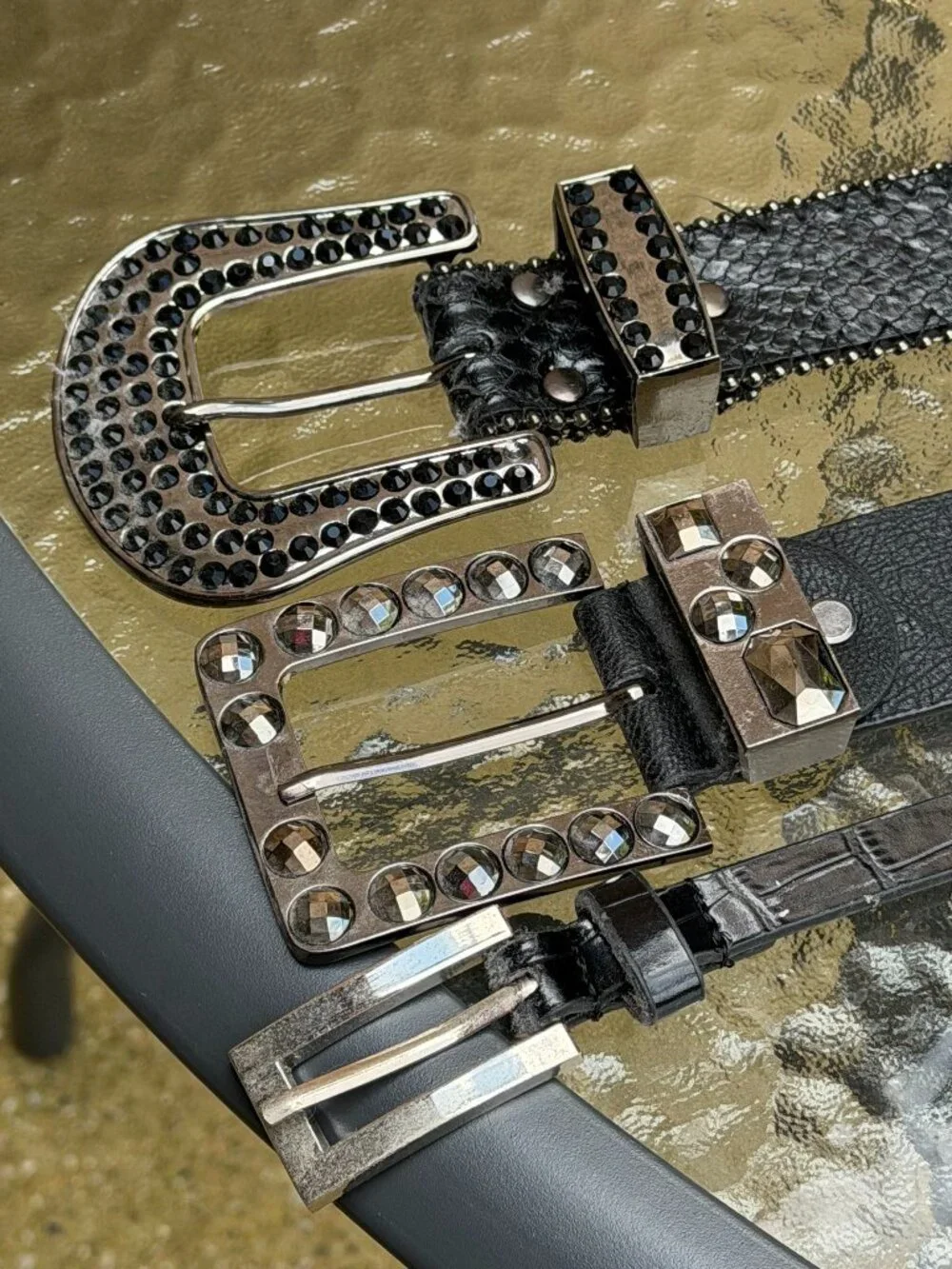 3 BLING BELTS!  Size XL Women's